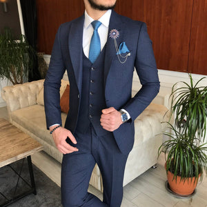 Bojoni Cagliari Navy Slim-Fit Suit 3-Piece