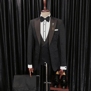 Bojoni Cagliari Black Slim-Fit Tuxedo 3-Piece