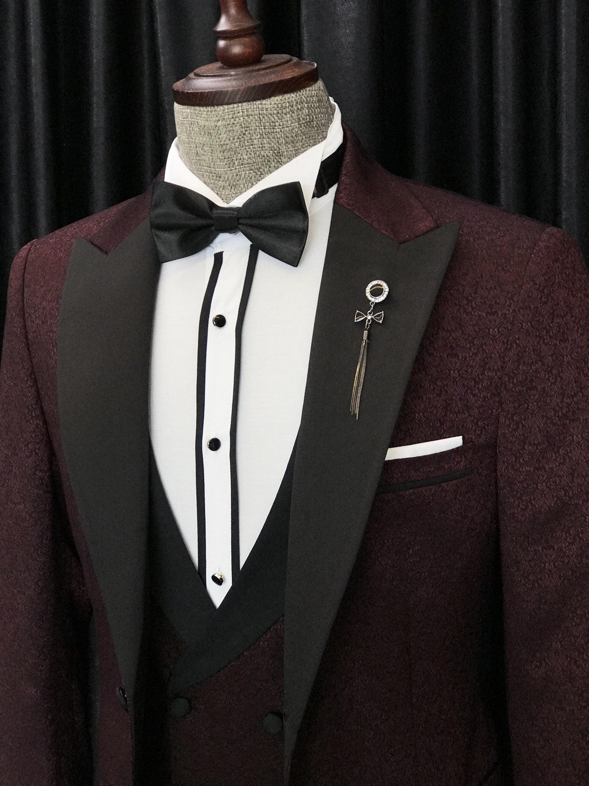 Bojoni Cagliari Bordeaux Slim-Fit Tuxedo 3-Piece