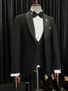 Bojoni Cagliari Black Slim-Fit Tuxedo 3-Piece