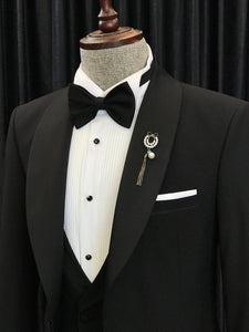 Bojoni Cagliari Black Slim-Fit Tuxedo 3-Piece