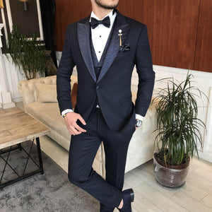 Bojoni Cagliari Navy Slim-Fit Tuxedo 3-Piece