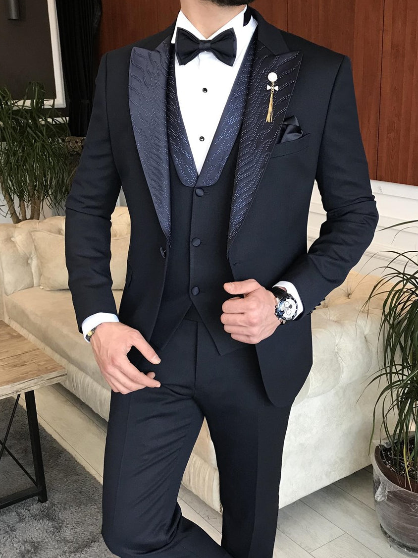 Bojoni Cagliari Navy Slim-Fit Tuxedo 3-Piece