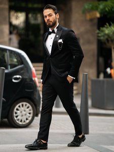 Bojoni Cagliari Black Slim-Fit Tuxedo 2-Piece