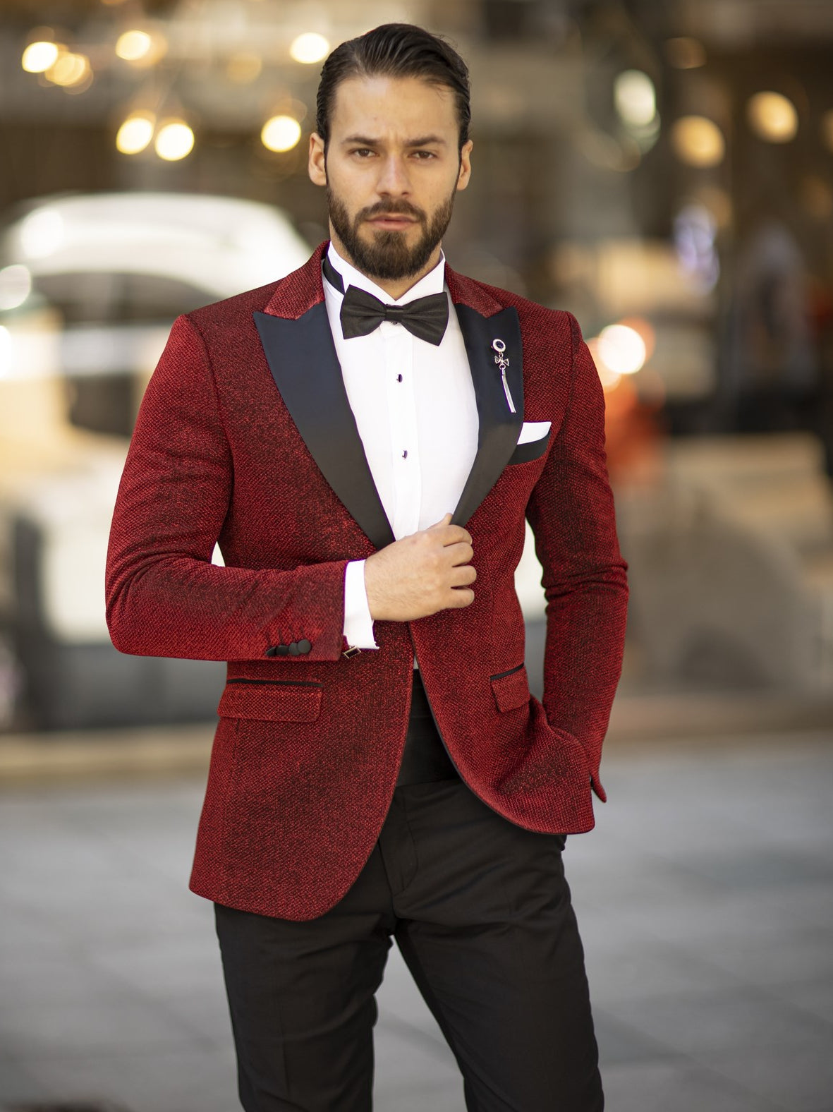 Bojoni Cagliari Red Slim-Fit Tuxedo 2-Piece