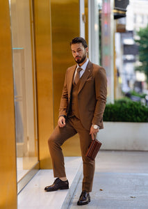 Bojoni Cagliari Brown Slim-Fit Suit 3-Piece