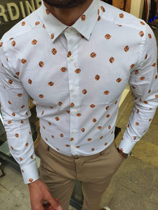 Toni Ogden Orange Slim Fit Cotton Shirt-baagr.myshopify.com-Shirt-BOJONI