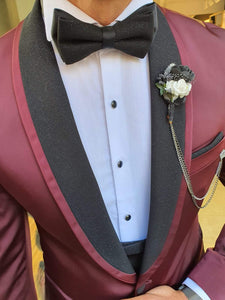 Grassano Burgundy Slim Fit Shawl Lapel Tuxedo-baagr.myshopify.com-suit-BOJONI