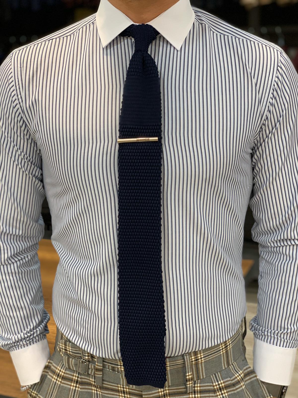 Ferrar Stripes Blue Shirt-baagr.myshopify.com-Shirt-BOJONI