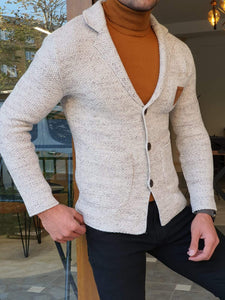 Saponi Slim-fit Buttoned Knitwear Jacket Gray-baagr.myshopify.com-Jacket-BOJONI