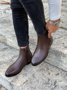 Mantoni Brown Leather Chelsea Boots-baagr.myshopify.com-shoes2-BOJONI