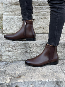 Mantoni Brown Leather Chelsea Boots-baagr.myshopify.com-shoes2-BOJONI