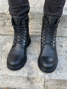 Mantoni Black Leather Boots-baagr.myshopify.com-shoes2-BOJONI