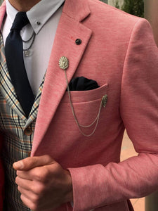 Pandoff Slim-Fit  Blazer in Pink-baagr.myshopify.com-suit-BOJONI