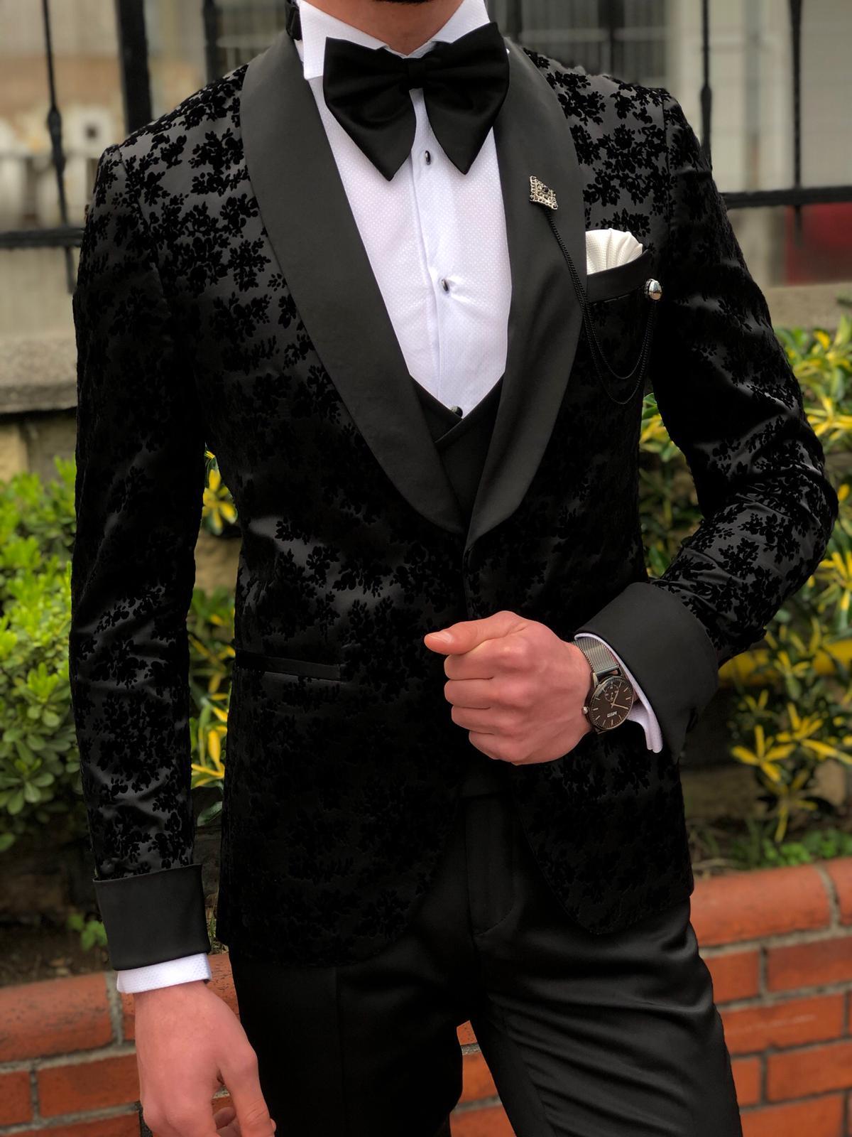 Floress Slim-Fit Tuxedo Suit Vest black-baagr.myshopify.com-suit-brabion