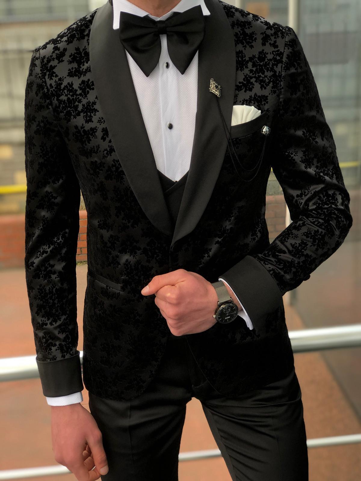 Floress Slim-Fit Tuxedo Suit Vest black-baagr.myshopify.com-suit-brabion