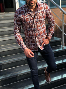 Blake Tile Patterned Slim Shirt-baagr.myshopify.com-Shirt-BOJONI
