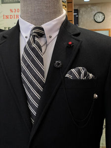 Slim-Fit Cotton Suit Vest Black-baagr.myshopify.com-suit-BOJONI