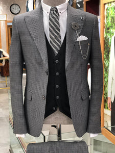 Baha Slim-Fit Patterned Suit Vest Black-baagr.myshopify.com-suit-BOJONI