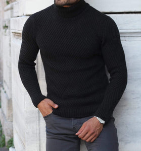 Slim-Fit Wool Turtleneck Knitwear Black-baagr.myshopify.com-sweatshirts-BOJONI