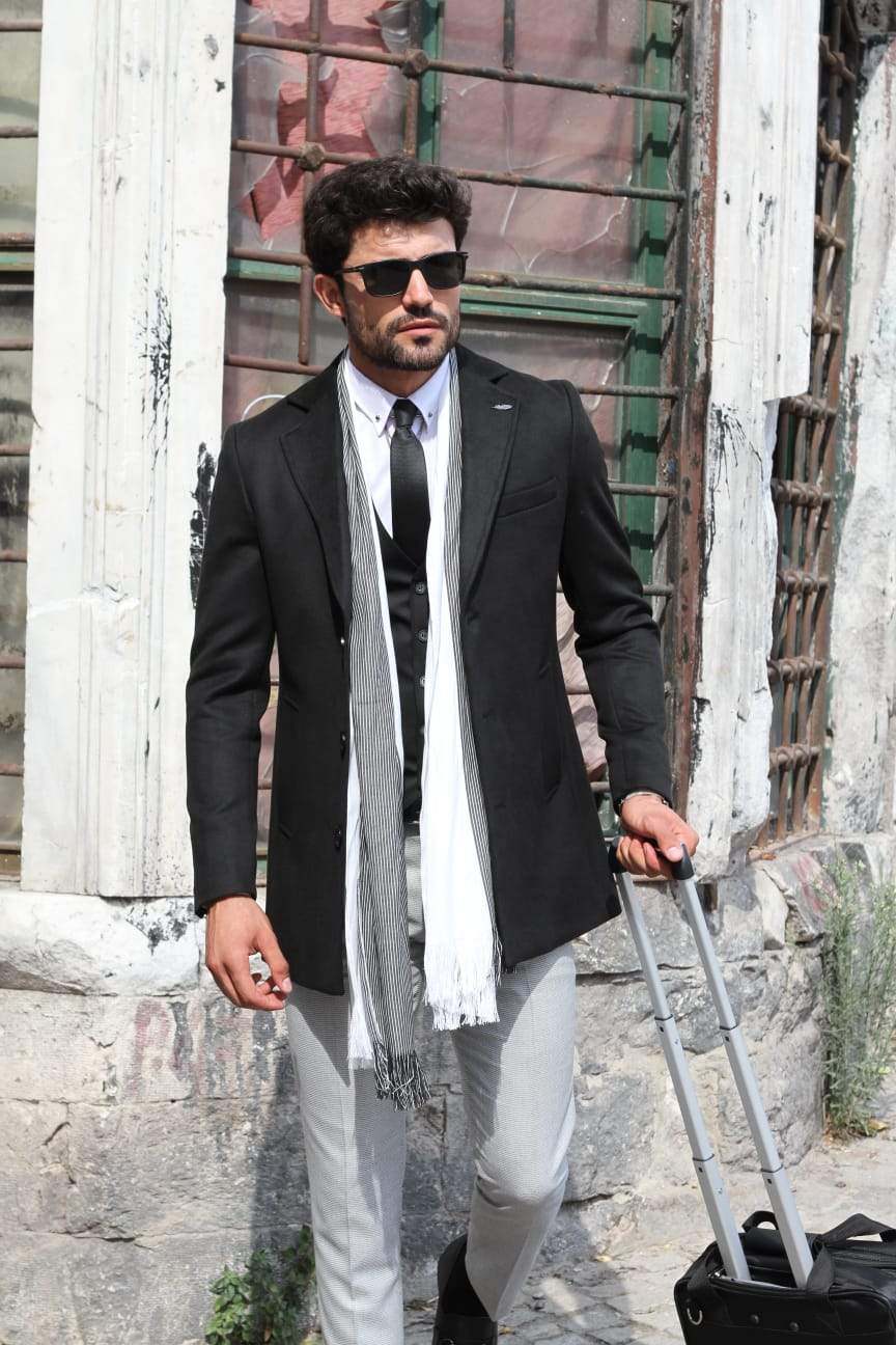 Slim-Fit Wool Coat Black-baagr.myshopify.com-Jacket-BOJONI