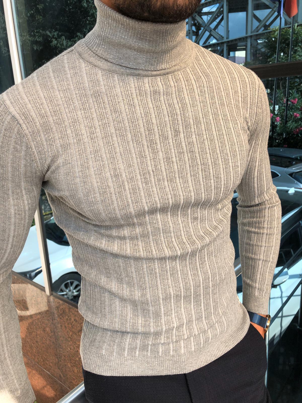 Santo Slim-Fit Turtleneck Knitwear Gray-baagr.myshopify.com-sweatshirts-BOJONI