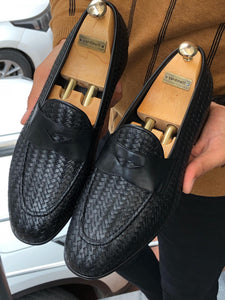 Knitted Leather Sardinelli Loafers Black-baagr.myshopify.com-shoes2-BOJONI