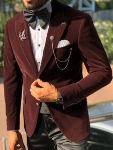Slim-Fit Velvet Tuxedo Claretred-baagr.myshopify.com-suit-BOJONI