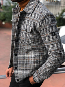 Alonso Slim-Fit Wool Plaid Coat Black-baagr.myshopify.com-Jacket-BOJONI