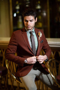 Belka Slim-Fit Blazer Brown-baagr.myshopify.com-blazers-BOJONI