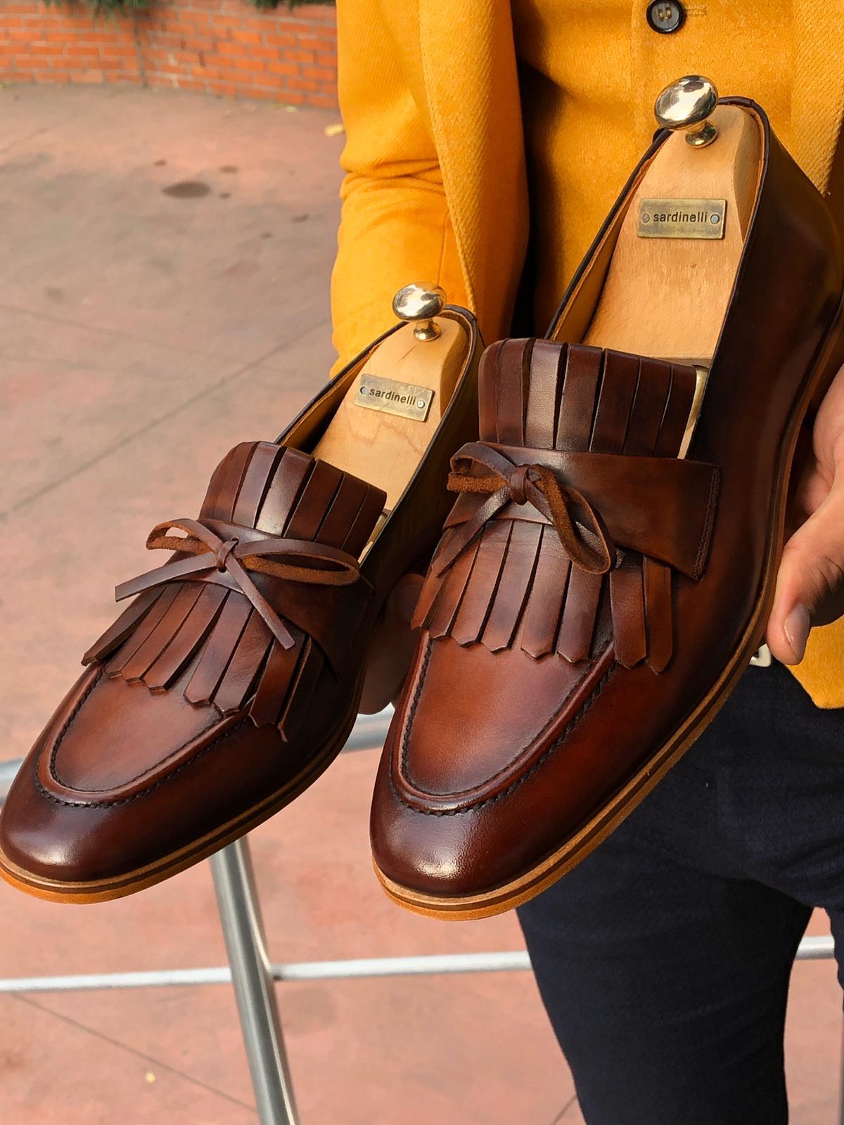 Sardinelli Tassel Detail Leather Shoes Tan-baagr.myshopify.com-shoes2-BOJONI