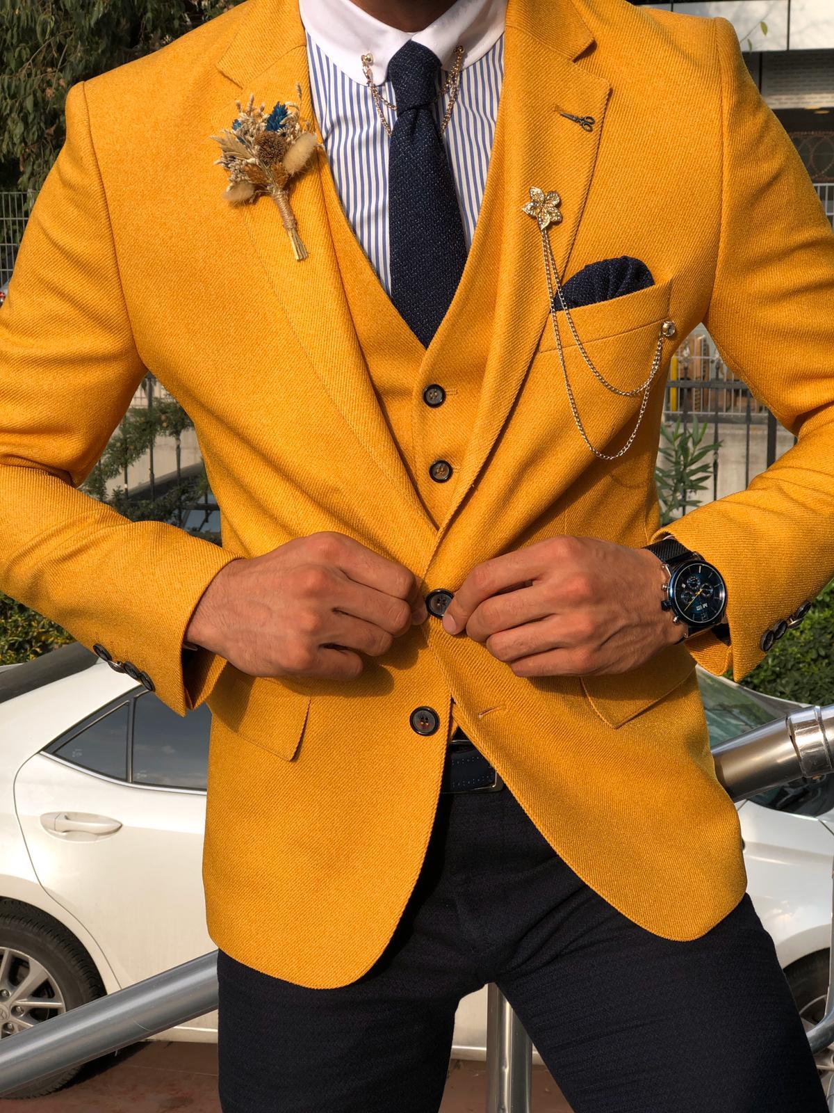 Multi Slim-Fit Suit Vest Mustard-baagr.myshopify.com-suit-BOJONI