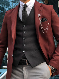 Multi Slim-Fit Suit Vest Claret Red-baagr.myshopify.com-suit-BOJONI