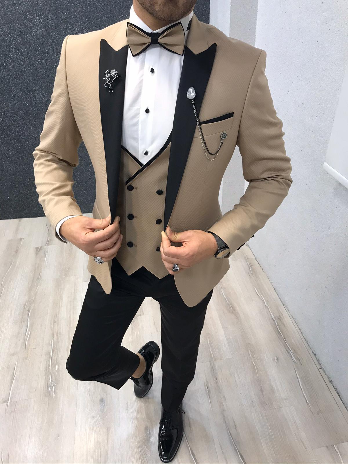 Royal Golden Slim Fit Tuxedo-baagr.myshopify.com-1-brabion