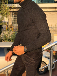 Heritage Black Slim Fit Turtleneck-baagr.myshopify.com-sweatshirts-BOJONI