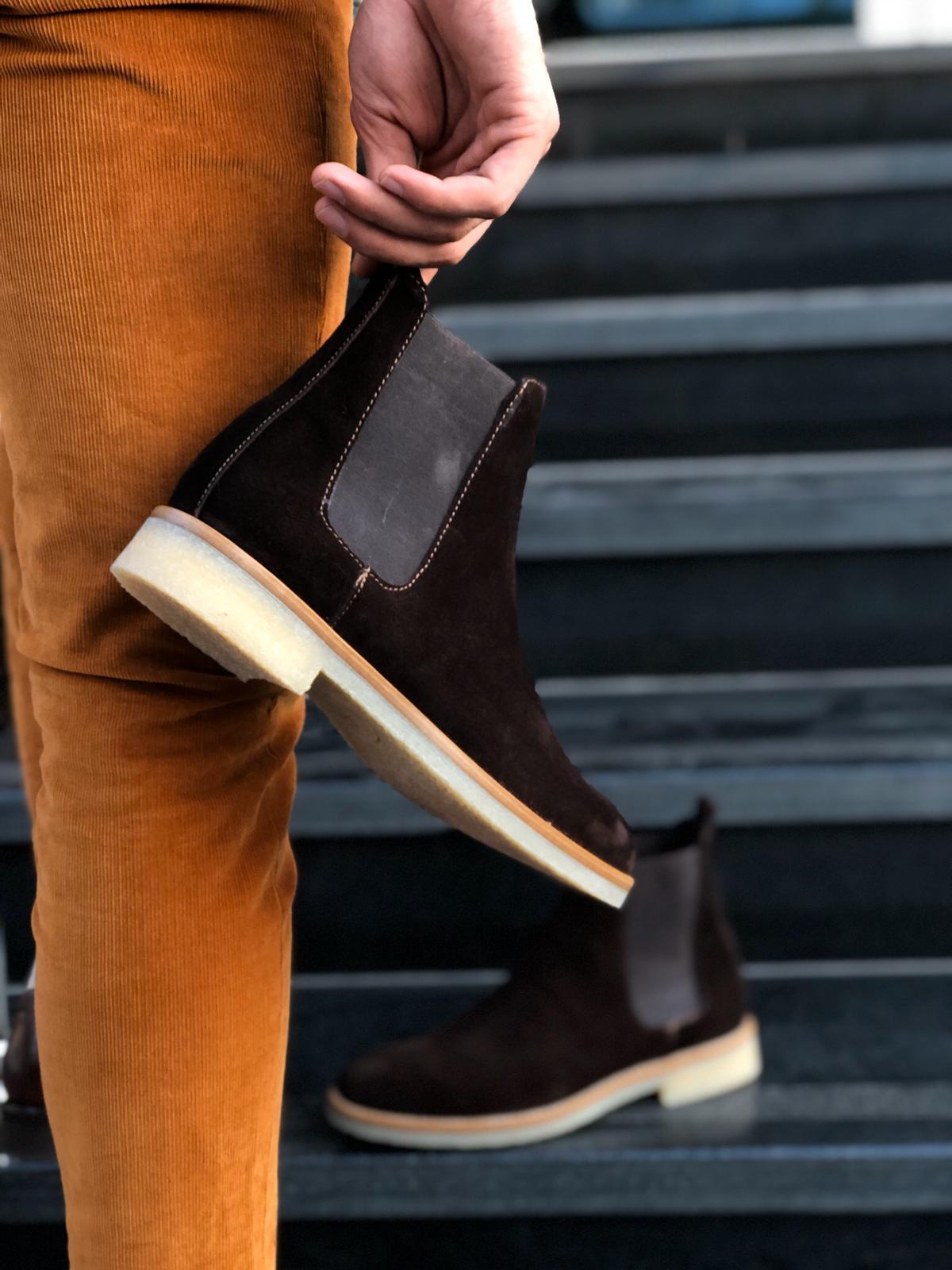 Suade Leather Classic Chelsea boots Brown-baagr.myshopify.com-shoes2-BOJONI