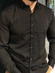 Ladalii Slim-Fit Striped Shirt black-baagr.myshopify.com-Shirt-BOJONI