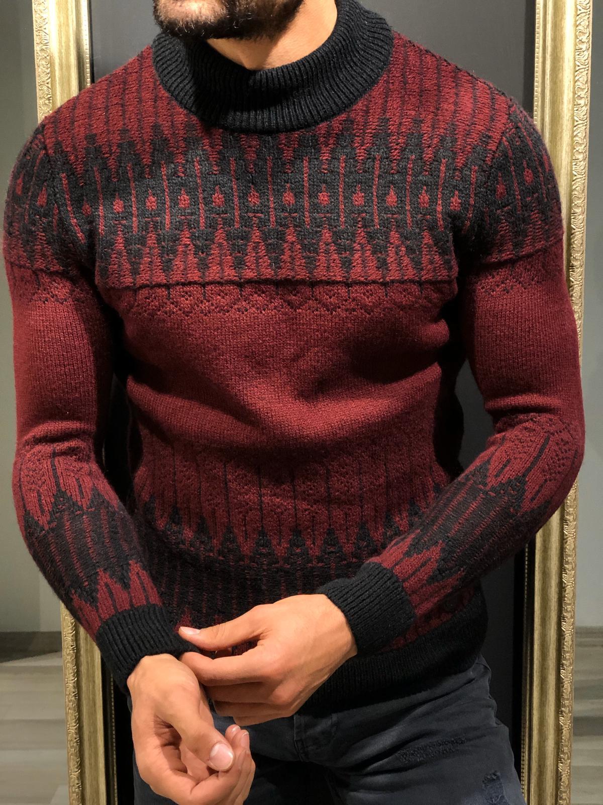Tommy Slim-Fit Wool Half Turtleneck Knitwear Red-baagr.myshopify.com-sweatshirts-BOJONI