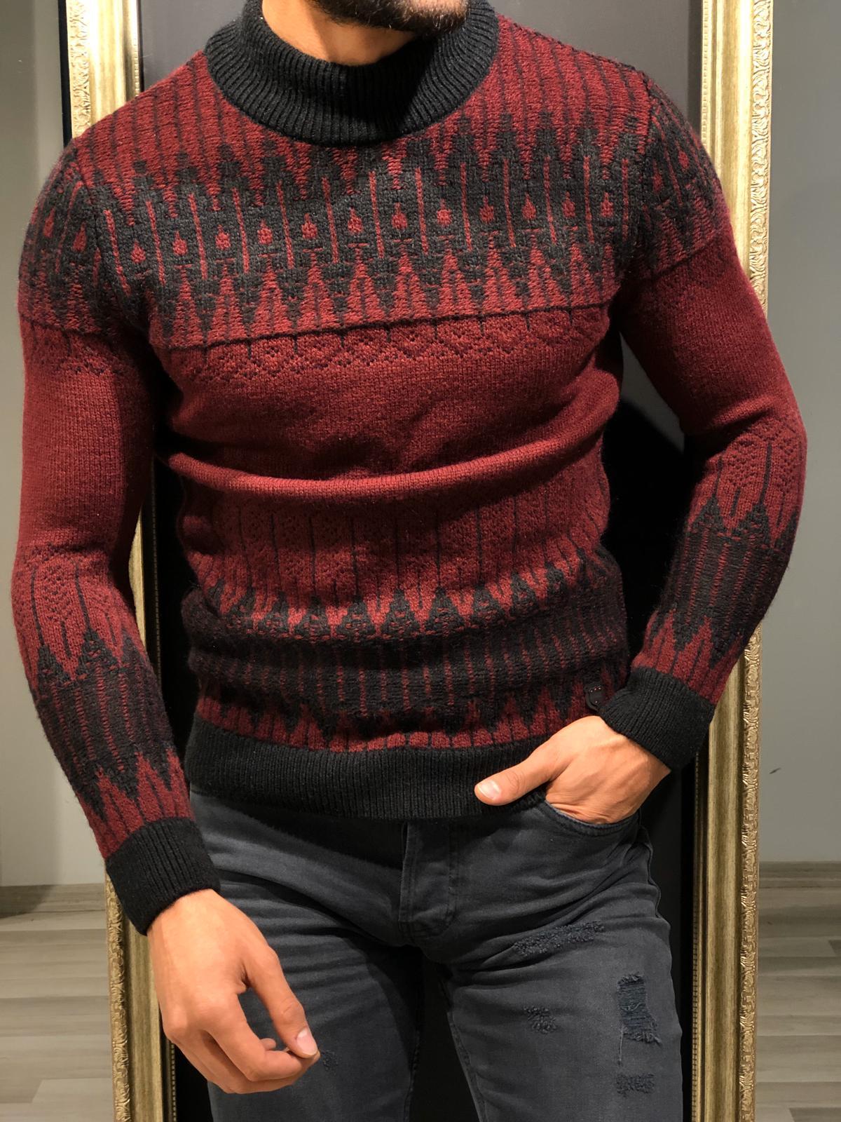 Tommy Slim-Fit Wool Half Turtleneck Knitwear Red-baagr.myshopify.com-sweatshirts-BOJONI