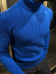 Calvin Slim-Fit Wool Turtleneck Knitwear Sax-baagr.myshopify.com-sweatshirts-BOJONI