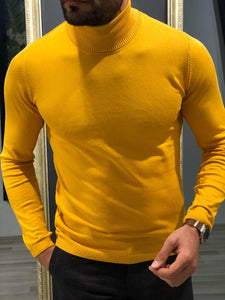 Rimini Slim-Fit Turtleneck Knitwear Yellow-baagr.myshopify.com-sweatshirts-BOJONI