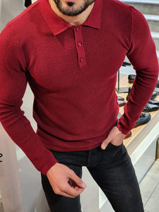 Carlos Slim-Fit Polo Sweater Red-baagr.myshopify.com-sweatshirts-BOJONI