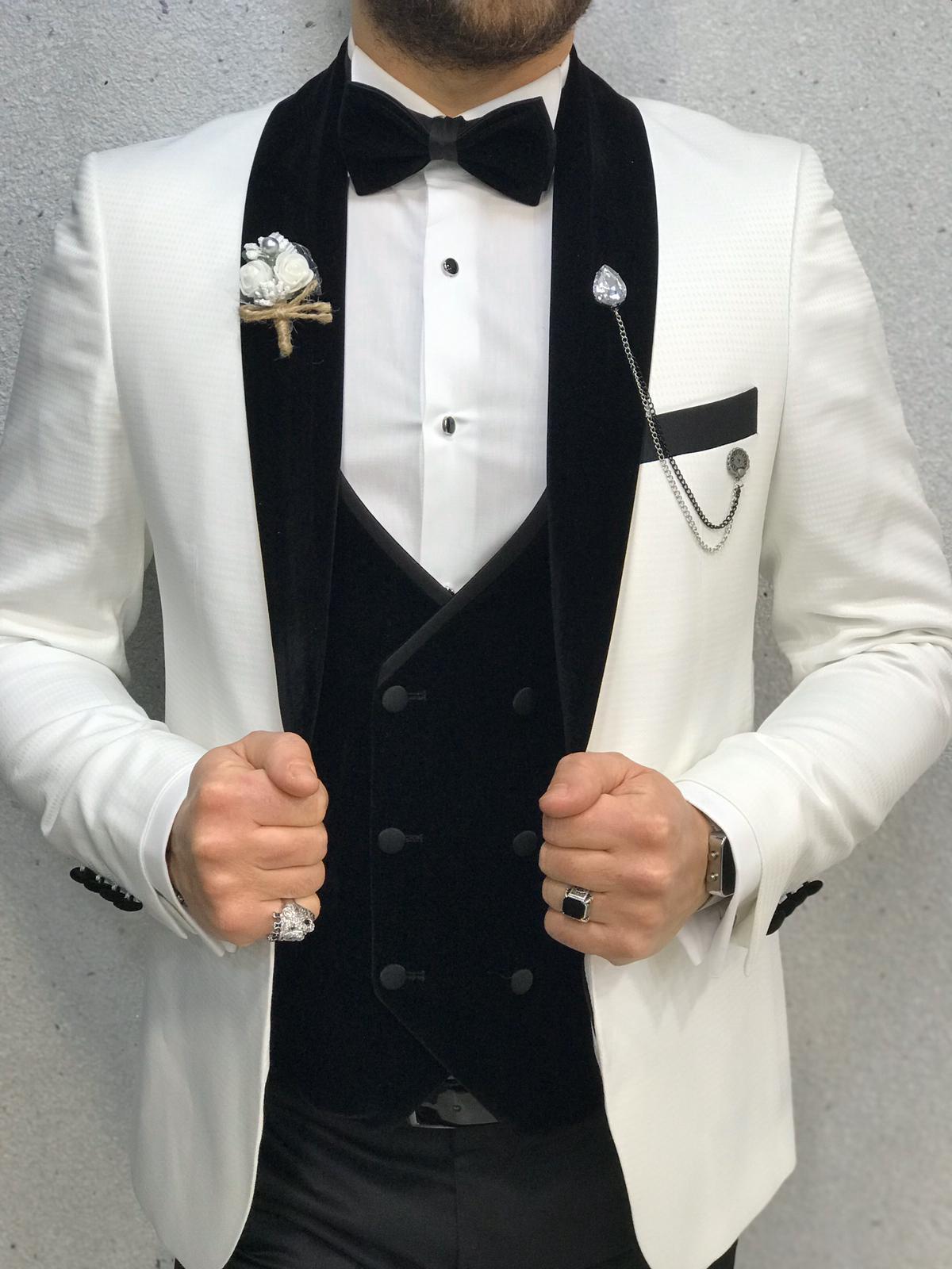 Zerno Velvet Slim Fit White Tuxedo-baagr.myshopify.com-1-BOJONI