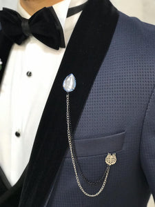 Zerno Velvet Slim Fit Navy Blue Tuxedo-baagr.myshopify.com-1-BOJONI