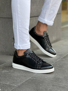 Benson Staple Detailed Eva Sole Black Sneakers | VICLAN
