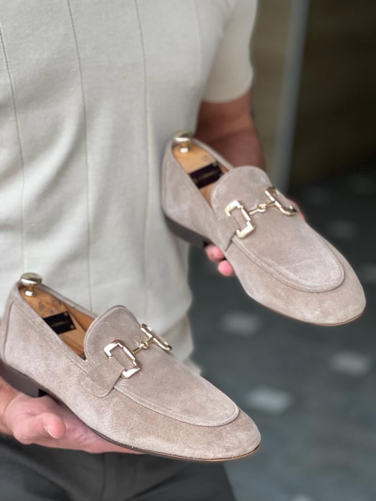Bojoni Dover Beige Suede Loafers 