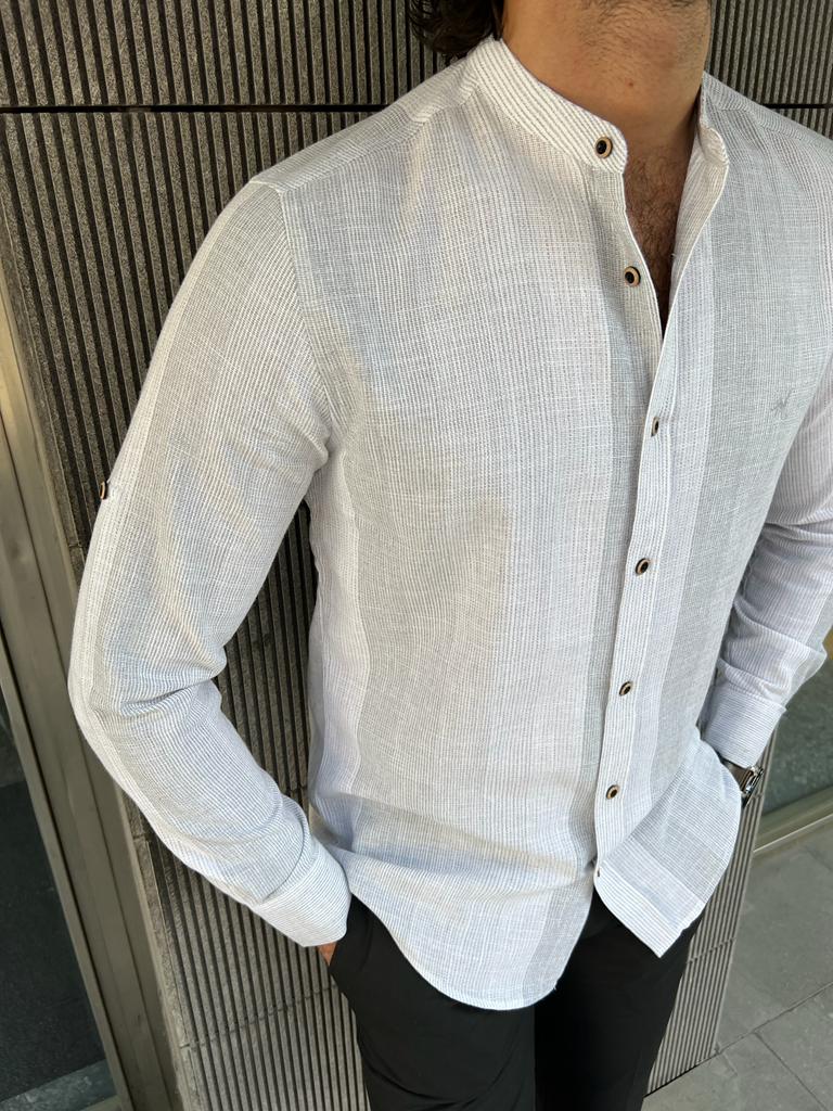 Giovanni Mannelli Slim Fit White Cotton Shirt