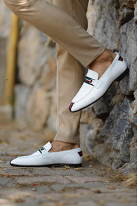 Bojoni Uluwatu  Custom White Stripe Design Loafer