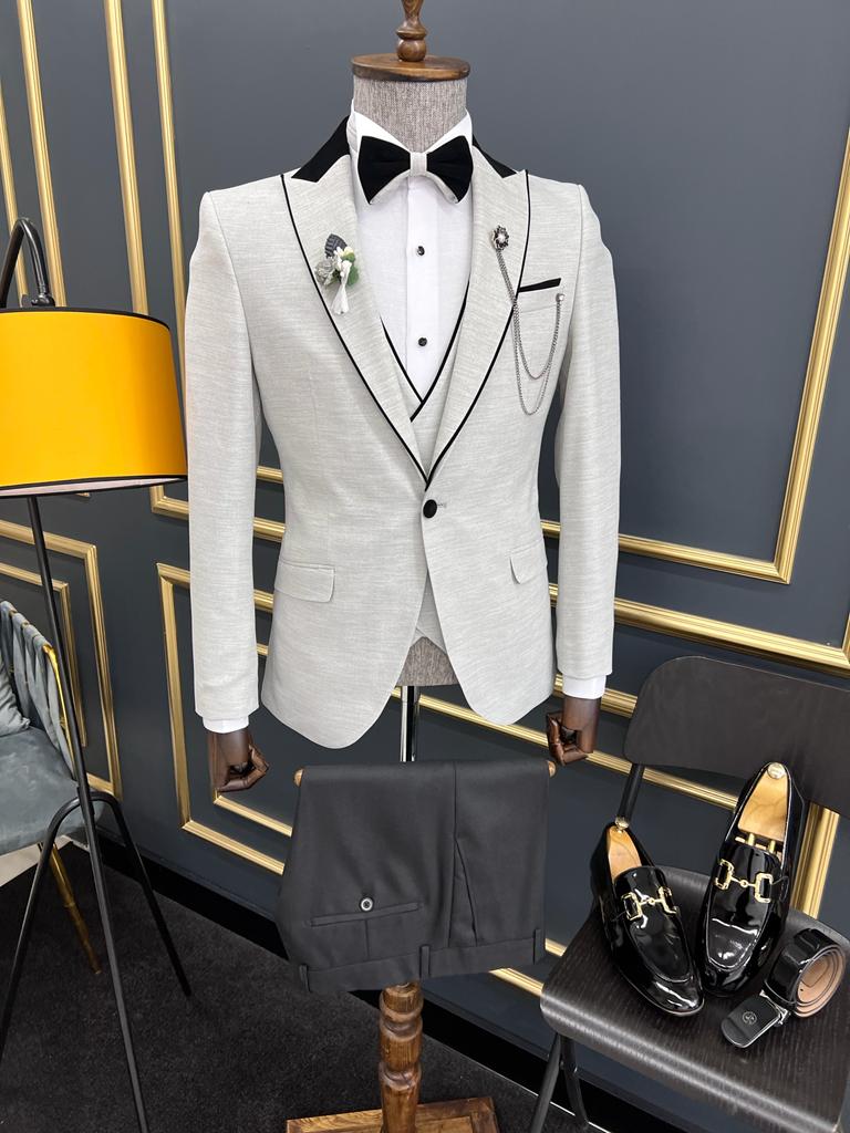 Bojoni Amato Grey Slim Fit Tuxedo