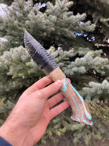 Bojoni Obsidian Handmade Wolf Sharp Knife Natural Stone 